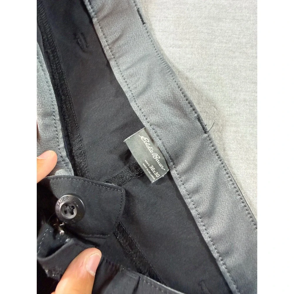 Eddie Bauer Convertible Pants Mens 36x30 Black Excellent Hiking Outdoor Zip Off